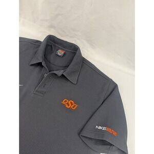 Vintage Nike Elite Team Waffle OSU Oklahoma State Cowboys Golf Polo Black XL